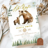 Oh Boy Forest Bear baby shower invitation Kaart