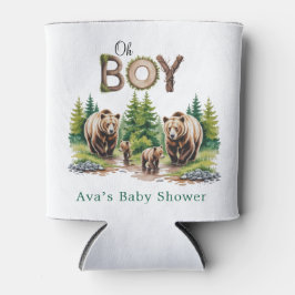 Oh Boy: Forest Wood Typography Beren Baby shower Blikjeskoeler