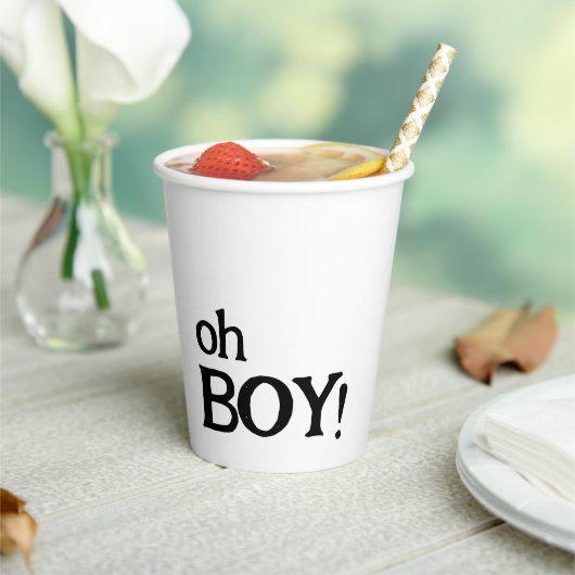 Oh Boy Fun Classy Baby shower Papieren Bekers (Insitu)