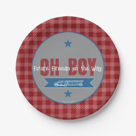 Oh Boy Future Fireman baby shower papieren bord