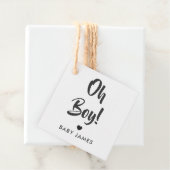 Oh Boy Gift Label, Baby shower Gift Label, Kraft Bedankjes Labels (In situ)