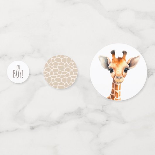 Oh Boy Giraffe Baby shower Confetti (Voorkanten)