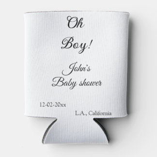 Oh Boy Girl baby shower Naam toevoegen Datum Jaar Blikjeskoeler