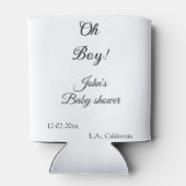 Oh Boy Girl baby shower Naam toevoegen Datum Jaar  Blikjeskoeler (Achterkant)