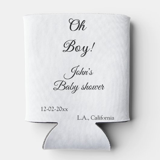 Oh Boy Girl baby shower Naam toevoegen Datum Jaar Blikjeskoeler (Achterkant)