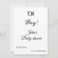 Oh Boy Girl baby shower Naam toevoegen Datum Jaar 