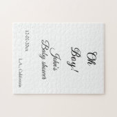 Oh Boy Girl baby shower Naam toevoegen Datum Jaar Legpuzzel (Horizontaal)