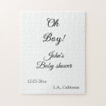 Oh Boy Girl baby shower Naam toevoegen Datum Jaar  Legpuzzel<br><div class="desc">bewerkbaar ontwerp</div>