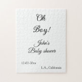 Oh Boy Girl baby shower Naam toevoegen Datum Jaar Legpuzzel (Verticaal)