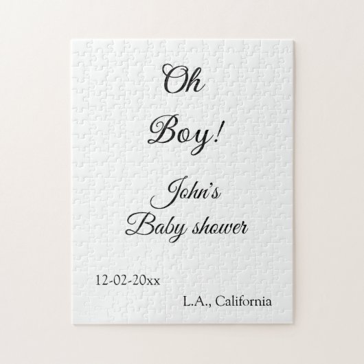 Oh Boy Girl baby shower Naam toevoegen Datum Jaar Legpuzzel (Verticaal)
