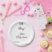 Oh Boy Girl baby shower Naam toevoegen Datum Jaar  Papieren Bordje (Feest)