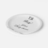Oh Boy Girl baby shower Naam toevoegen Datum Jaar  Papieren Bordje (Gekanteld)