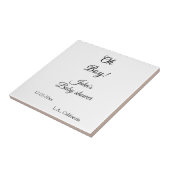 Oh Boy Girl baby shower Naam toevoegen Datum Jaar  Tegeltje (Zijkant)