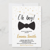 Oh Boy Gold Stars Bow stropdas Baby shower Kaart (Voorkant)