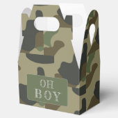 Oh Boy Green Camo Baby shower Bedankdoosjes (Geopend)