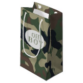 Oh Boy Green Camo Baby shower Klein Cadeauzakje (Voorkant Gekanteld)