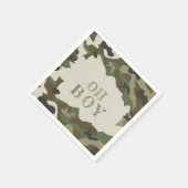 Oh Boy Green Camo Baby shower Servet (Hoek)