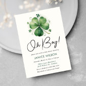 Oh Boy Green Shamrock St. Patricks Day Baby shower Kaart