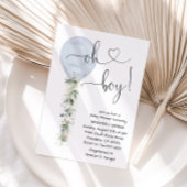 Oh Boy Greenery Balonon Baby shower, Dusty Blue Kaart