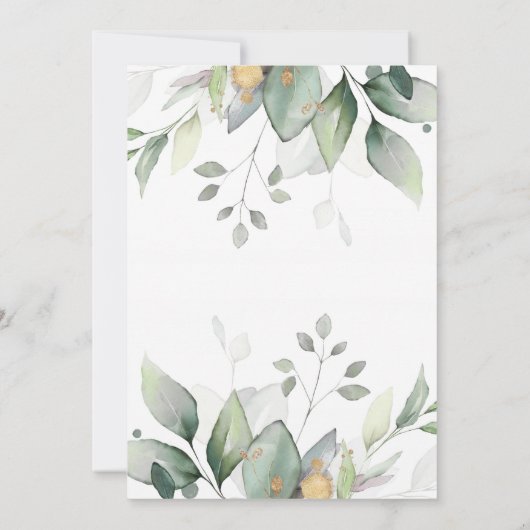 Oh Boy Greenery Balonon Baby shower, Dusty Blue Kaart (Achterkant)