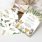 Oh Boy Greenery Safari Baby shower Kaart