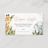 Oh Boy Greenery Safari Baby shower Luier Raffle Informatiekaartje (Voorkant)