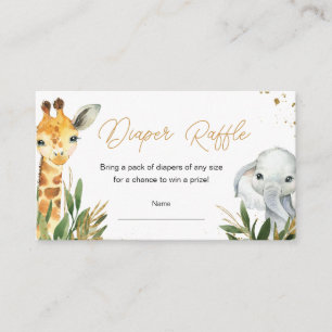 Oh Boy Greenery Safari Baby shower Luier Raffle Informatiekaartje