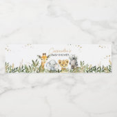 Oh Boy Greenery Safari Baby shower Waterfles Etiket (Enkel label)
