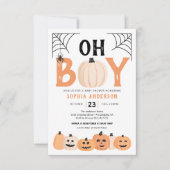 Oh Boy Halloween Baby shower Invitation Kaart (Voorkant)