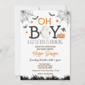 Oh Boy Halloween Baby shower Invitation Kaart (Voorkant)