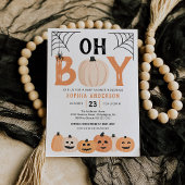 Oh Boy Halloween Baby shower Invitation Kaart