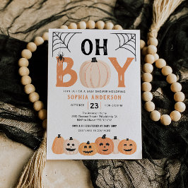 Oh Boy Halloween Baby shower Invitation Kaart