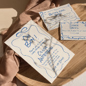 Oh Boy Hand Drawn Geschreven Blue Boy Bow Baby sho Kaart