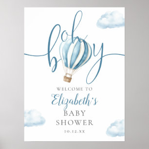 Oh Boy Heel Luchtballon Baby Shower Welkom Bord Poster