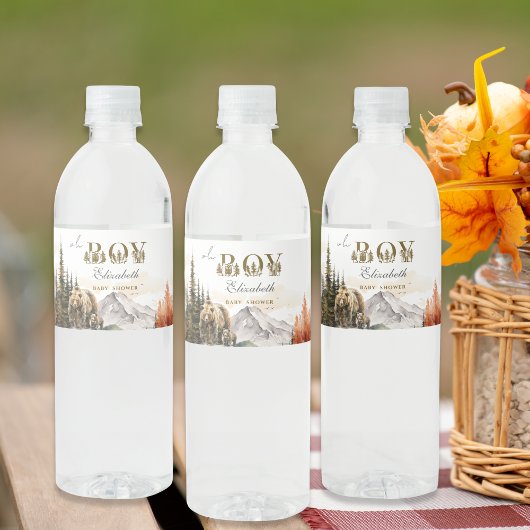 Oh Boy Herfst Modern Baby shower Waterfles Etiket