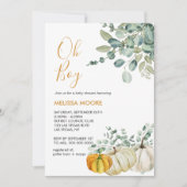 Oh boy herfst pompoen baby shower groen kaart (Voorkant)