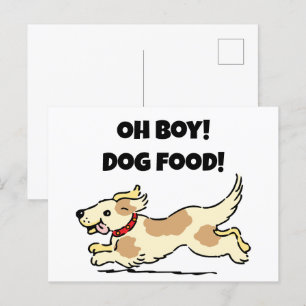 Oh Boy Hondenvoer Hongerige Puppy Cartoon Illustra Briefkaart