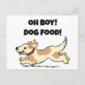 Oh Boy Hondenvoer Hongerige Puppy Cartoon Illustra Briefkaart (Voorkant)