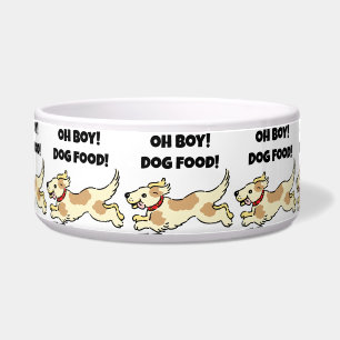 Oh Boy Hondenvoer Hongerige Puppy Cartoon Illustra Voerbakje