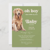 Oh Boy Ik ben Disem-BARK-ing Soon Dog Baby shower Kaart (Voorkant)