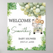 Oh Boy Jungle Safari Baby Shower Welcome Sign Poster (Voorkant)