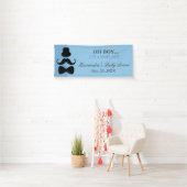 OH BOY! Kleine Man Mustache Baby Boy Shower Banner (Insitu)