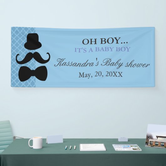 OH BOY! Kleine Man Mustache Baby Boy Shower Banner (Beurs)