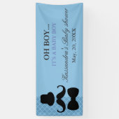 OH BOY! Kleine Man Mustache Baby Boy Shower Banner (Verticaal)