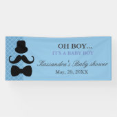 OH BOY! Kleine Man Mustache Baby Boy Shower Banner (Horizontaal)