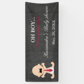 OH BOY! Kleine Man Mustache Baby Boy Shower Banner (Verticaal)