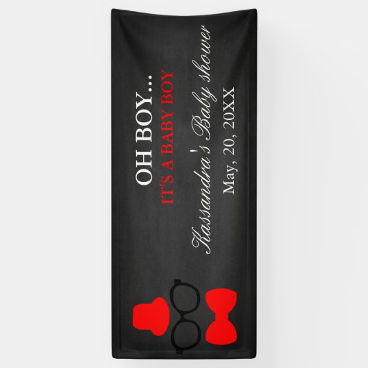 OH BOY! Kleine Mannen Stropdas Baby Boy Shower Ban Spandoek (Verticaal)