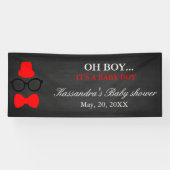 OH BOY! Kleine Mannen Stropdas Baby Boy Shower Ban Spandoek (Horizontaal)