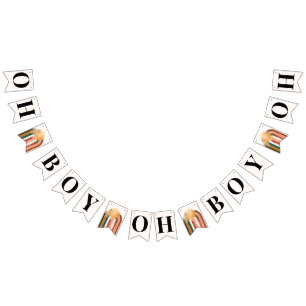 Oh Boy Kleurrijke Rainbow Sun Baby shower Vlaggetjes