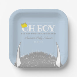Oh Boy | Laat de Wilde Rumpus Baby Shower beginnen Papieren Bordje